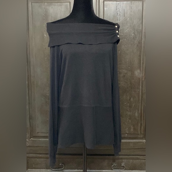 Cato Black over the shoulder sweater- size Large - Picture 1 of 9